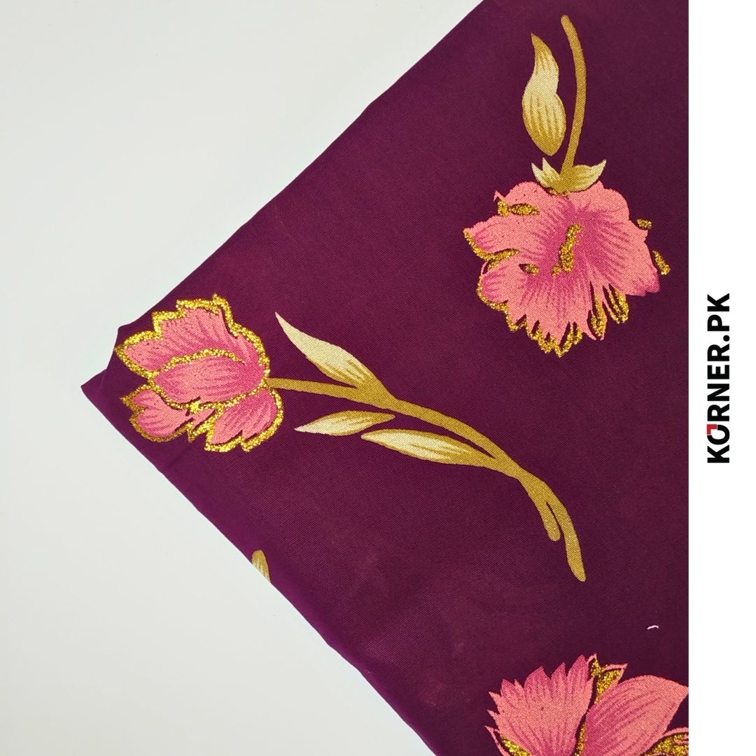Unstitched Glitter Lawn Fabric 2pc