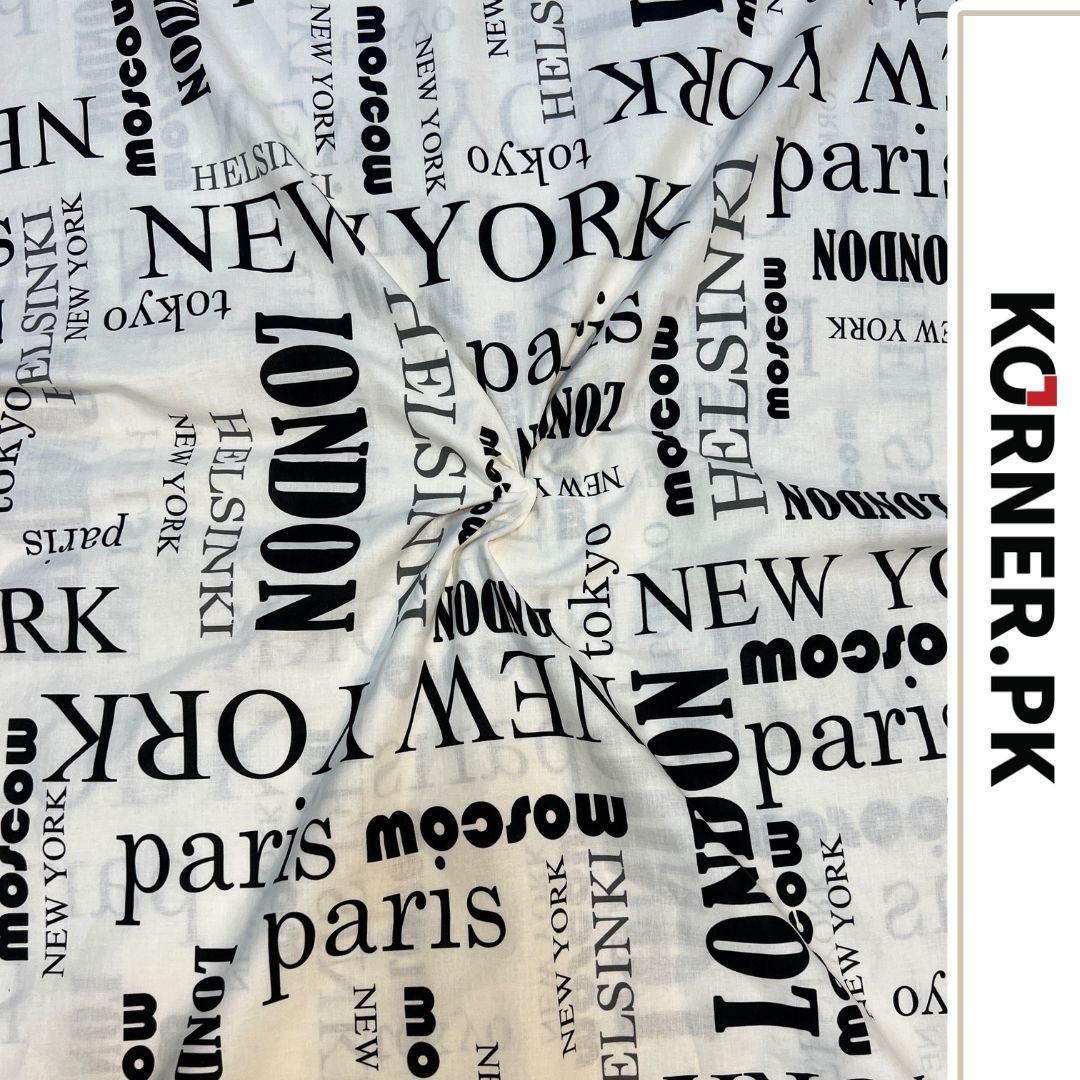 Newspaper Print Cotton Fabric Shirt