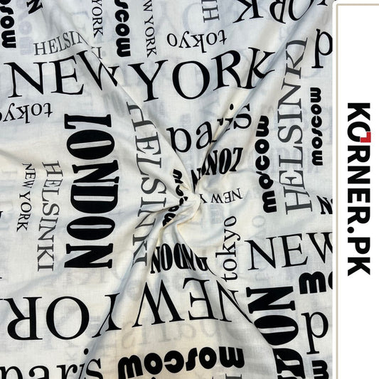 Newspaper Print Cotton Fabric Shirt