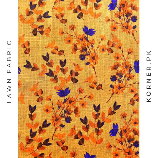  Unstitched Lawn Fabric Print Shirt