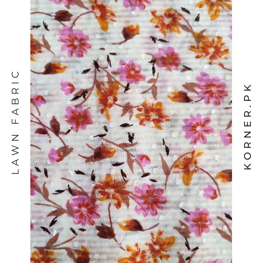 Unstitched Lawn Fabric Print Shirt 